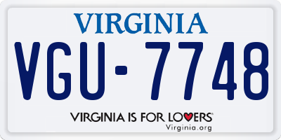 VA license plate VGU7748