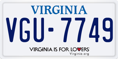 VA license plate VGU7749