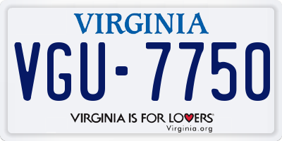 VA license plate VGU7750