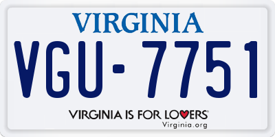 VA license plate VGU7751