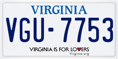 VA license plate VGU7753