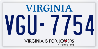 VA license plate VGU7754