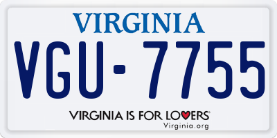 VA license plate VGU7755