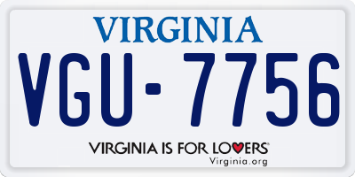 VA license plate VGU7756