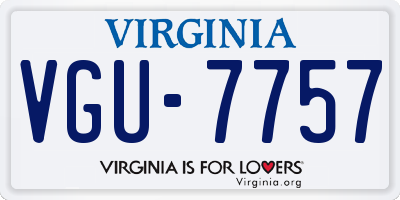 VA license plate VGU7757