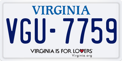 VA license plate VGU7759