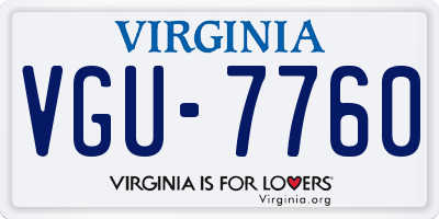 VA license plate VGU7760