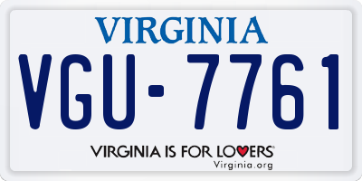 VA license plate VGU7761