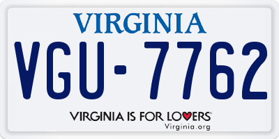 VA license plate VGU7762