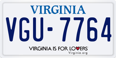 VA license plate VGU7764