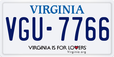 VA license plate VGU7766
