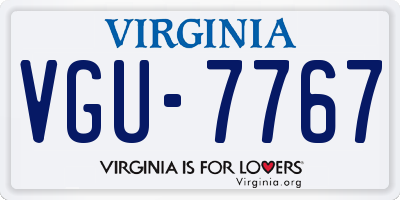 VA license plate VGU7767