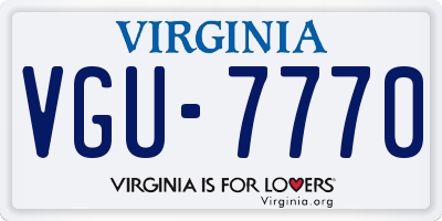 VA license plate VGU7770