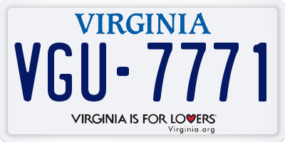 VA license plate VGU7771