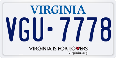 VA license plate VGU7778