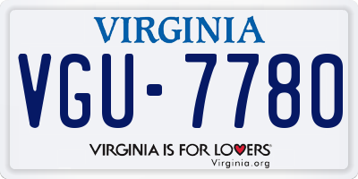 VA license plate VGU7780