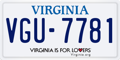 VA license plate VGU7781