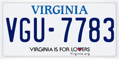 VA license plate VGU7783