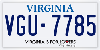 VA license plate VGU7785