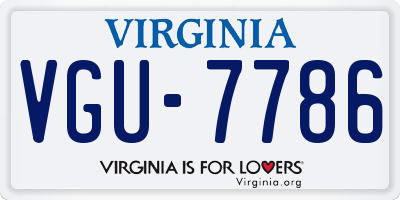 VA license plate VGU7786