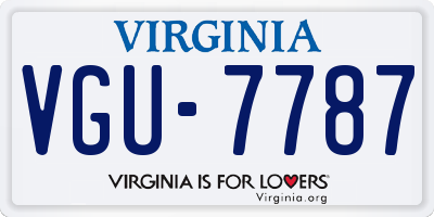 VA license plate VGU7787