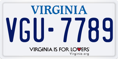 VA license plate VGU7789
