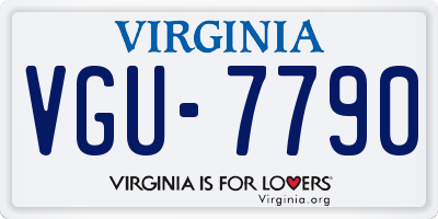 VA license plate VGU7790