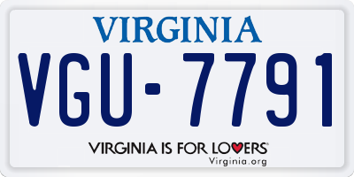 VA license plate VGU7791
