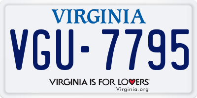 VA license plate VGU7795