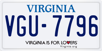 VA license plate VGU7796