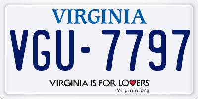 VA license plate VGU7797