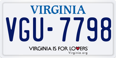 VA license plate VGU7798