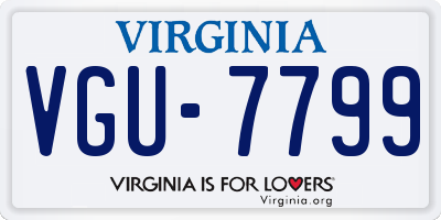 VA license plate VGU7799