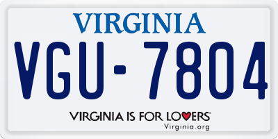 VA license plate VGU7804