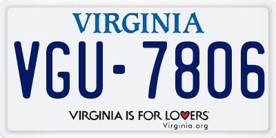 VA license plate VGU7806