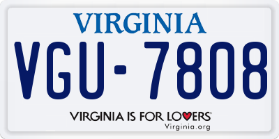 VA license plate VGU7808