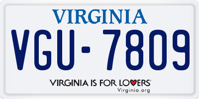 VA license plate VGU7809