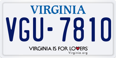 VA license plate VGU7810