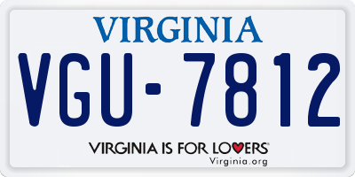 VA license plate VGU7812