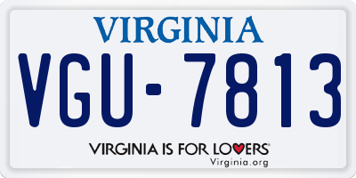 VA license plate VGU7813
