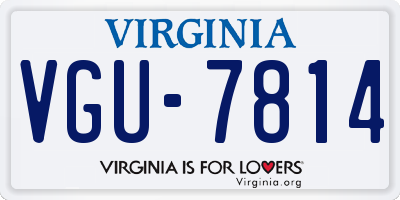 VA license plate VGU7814
