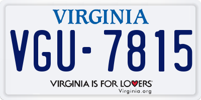 VA license plate VGU7815