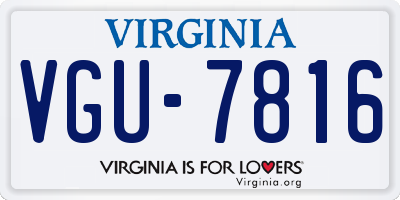 VA license plate VGU7816