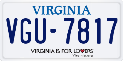 VA license plate VGU7817
