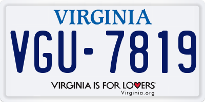 VA license plate VGU7819