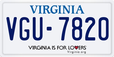VA license plate VGU7820