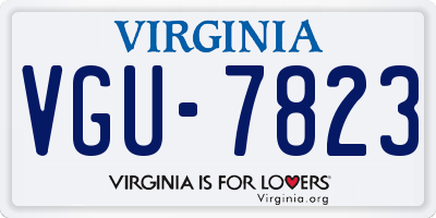 VA license plate VGU7823