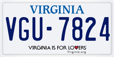VA license plate VGU7824