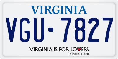 VA license plate VGU7827
