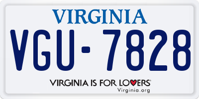 VA license plate VGU7828